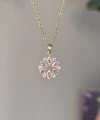 Taşlı Lotus Çiçek Kolye