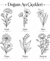 Doğum Ayı Çiçeği ve Taşı Kolye