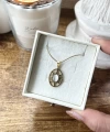 Ay Taşlı Oval Kuzey Yıldızı Kolye | Çelik
