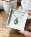 Ay Taşlı Oval Kuzey Yıldızı Kolye | Çelik