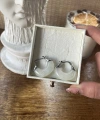 Beyaz Akik Taşlı Vintage Küpe I Çelik