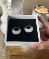 Beyaz Akik Taşlı Vintage Küpe I Çelik
