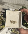 Beyaz Taşlı Kalp Vintage Yüzük I Ham Pirinç