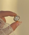 Beyaz Taşlı Vintage Yüzük I 14 Altın Kaplama