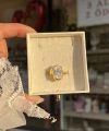Beyaz Taşlı Vintage Yüzük I 14 Altın Kaplama
