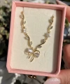 Beyaz Tulip Gardenia Kurdale Kolye I Çelik