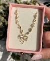 Beyaz Tulip Gardenia Kurdale Kolye I Çelik