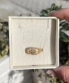 Beyaz Yıldız Damalı Vintage Yüzük