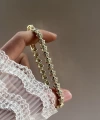 Damalı Yıldız Bileklik I 14K Altın Kaplama