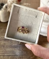Bordo Taşlı Vintage Yüzük I 14 Altın Kaplama
