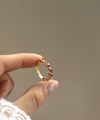 Bordo Taşlı Vintage Yüzük I 14 Altın Kaplama