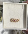 Bordo Taşlı Vintage Yüzük I 14 Altın Kaplama