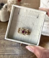 Bordo Taşlı Vintage Yüzük I 14 Altın Kaplama