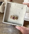 Bordo Taşlı Vintage Yüzük I 14 Altın Kaplama