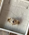 Bordo Taşlı Vintage Yüzük I 14 Altın Kaplama