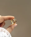 Bordo Taşlı Vintage Yüzük I 14 Altın Kaplama