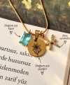 Burç Taşı ve Doğum Ayı Çiçeği Kolyesi
