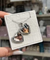 Çift Fotoğraflı İşlemeli Kapaklı Kalp Kolye | Çelik (1.7 cm)