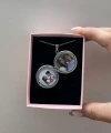 Çift Fotoğraflı Yuvarlak Kapaklı Kolye (2 cm)