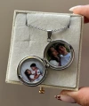 Çift Fotoğraflı Yuvarlak Kapaklı Kolye (2 cm)
