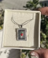 Çilek Kalp Kolye I Çelik