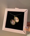 Desenli Kapak Fotoğraflı Oval Kolye (2,3 cm)