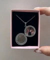 Fotoğraf ve Yazılı Yuvarlak Kapaklı Kolye (2 cm)