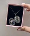 Fotoğraf ve Yazılı Oval Kapaklı Kolye (2,3 cm)