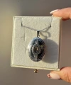 Fotoğraf ve Yazılı Oval Kapaklı Kolye (2,3 cm)