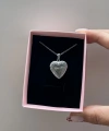 Fotoğraflı ve Yazılı Kalp Desenli Kapaklı Kolye (1,5 cm)