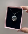 Fotoğraflı ve Yazılı Yuvarlak Kapaklı Kolye (1,5 cm )