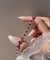 Fuşya Kalpli Su Yolu Bileklik I 925 Gümüş