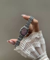 Gümüş Pembe Vakit Vintage Saat