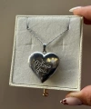 I Love You Desenli Kapaklı Çift Fotoğraflı Kolye (2,1 cm)