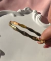 Burgulu Taşlı Kelepçe Bileklik I Çelik