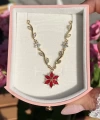 Kırmızı Prenses Çiçeği Violet Kolye