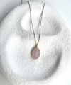 Pembe Oval Taşlı Kolye I 925 Gümüş