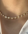 Motifli Choker Zincir Kolye I 925 Gümüş