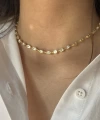 Motifli Choker Zincir Kolye I 925 Gümüş