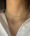Kalp ve Geometrik Motifli Choker Zincir Kolye I 925 Gümüş