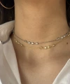 Fatma Ana El ve Ay Motifli Choker Zincir Kolye I 925 Gümüş