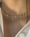 Motifli Choker Zincir Kolye I 925 Gümüş