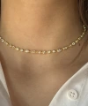 Kalp ve Geometrik Motifli Choker Zincir Kolye I 925 Gümüş