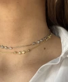 Fatma Ana El ve Ay Motifli Choker Zincir Kolye I 925 Gümüş