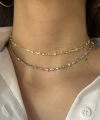Fatma Ana El ve Ay Motifli Choker Zincir Kolye I 925 Gümüş