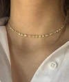 Kalp ve Geometrik Motifli Choker Zincir Kolye I 925 Gümüş