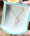 Pembe Oval Taşlı Kolye I 925 Gümüş