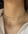 Fatma Ana El ve Ay Motifli Choker Zincir Kolye I 925 Gümüş