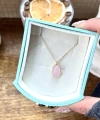 Pembe Oval Taşlı Kolye I 925 Gümüş