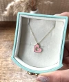 Pembe Mineli Kalp Kolye I 925 Gümüş